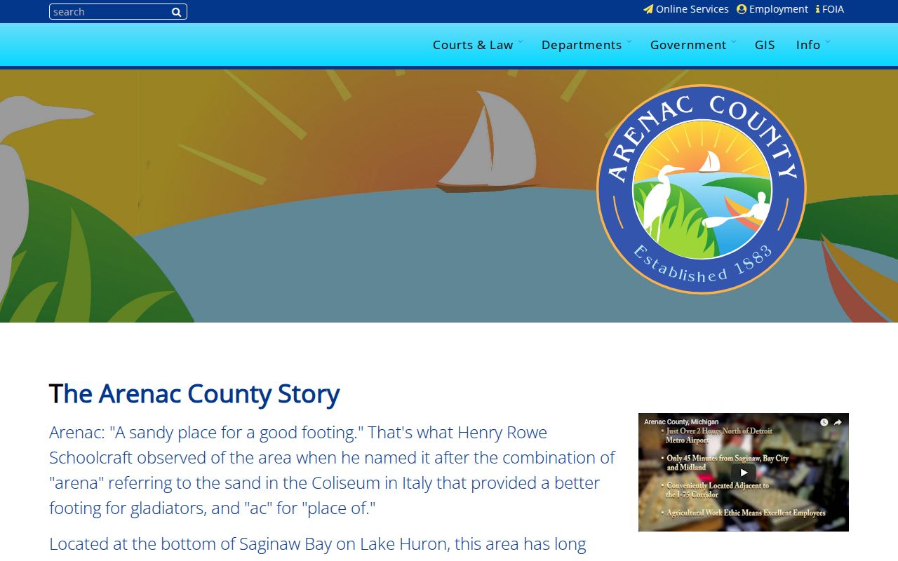 Arenac County court calendar and docket notice resource